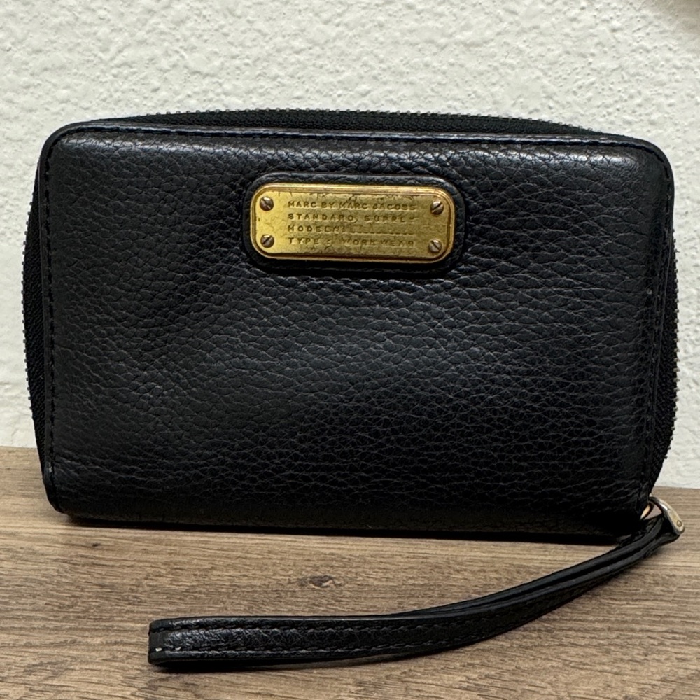Marc by Marc Jacobs Black Wristlet with Gold Accents